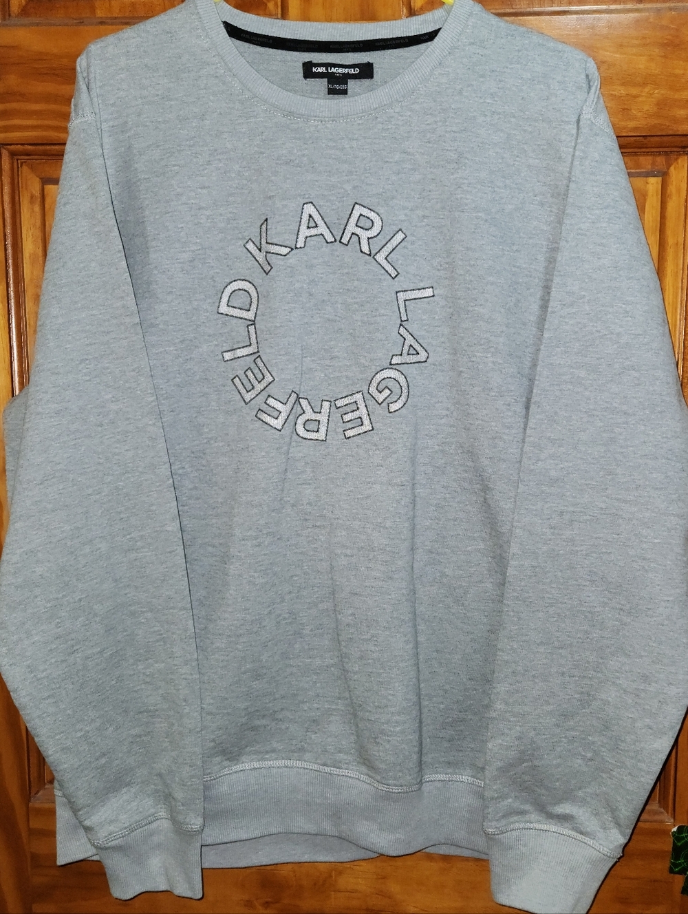 Karl Lagerfeld Heather Gray Logo Pullover Size XL